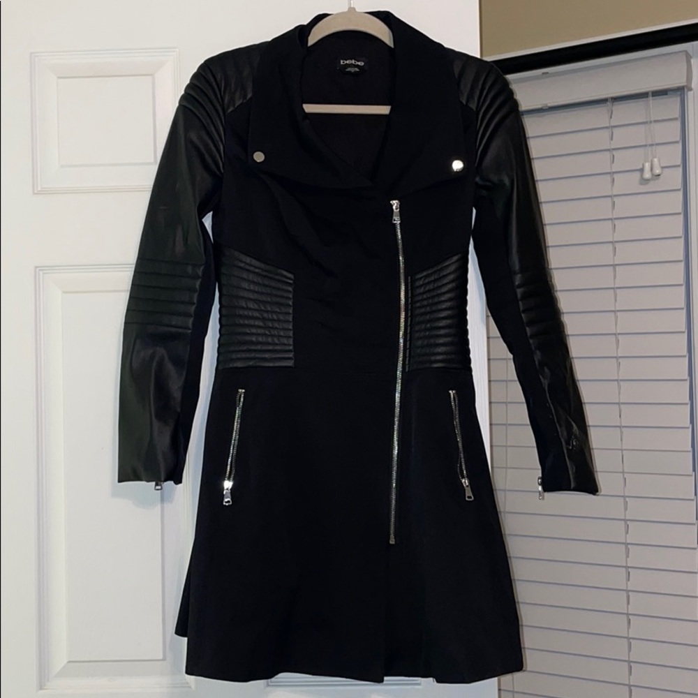Bebe leather lined coat